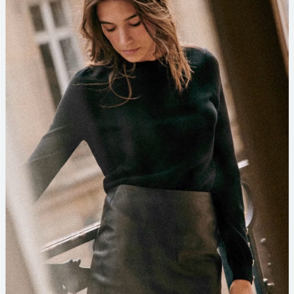 Sezane Harlow - Black Leather Skirt